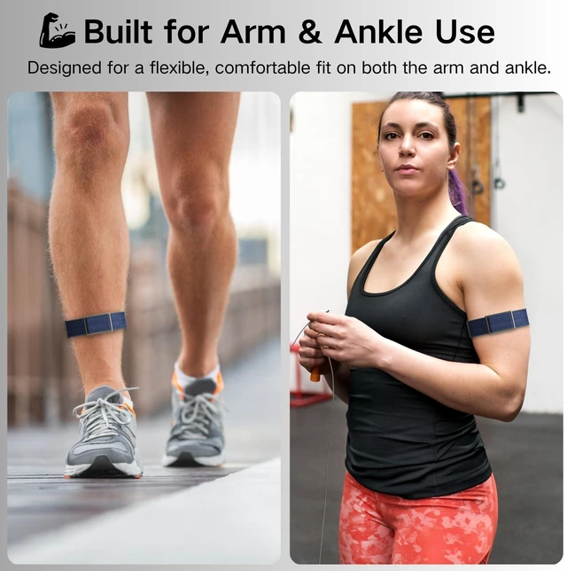 Alt view image 3 of 7 - Bicep Bands Compatible for Polar Loop (2025) / Visible Armband 2.0 Straps Nylon Hook & Loop Weave Breathable Replacement Sport Arm/Ankle Wristbands with Buckle-No Tracker
