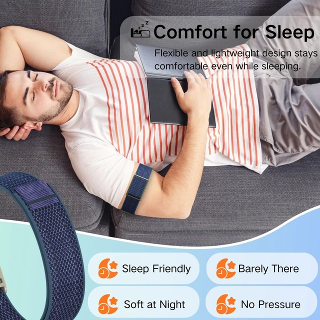Alt view image 2 of 7 - Bicep Bands Compatible for Polar Loop (2025) / Visible Armband 2.0 Straps Nylon Hook & Loop Weave Breathable Replacement Sport Arm/Ankle Wristbands with Buckle-No Tracker