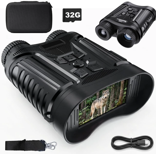 Main image of 4K HD Digital Night Vision Binoculars for Adults, 8X Zoom 2000FT IR Viewing Range, 3-inch Screen Night Vision Goggles with External Flashlight for Camping & Outdoor Observation Black