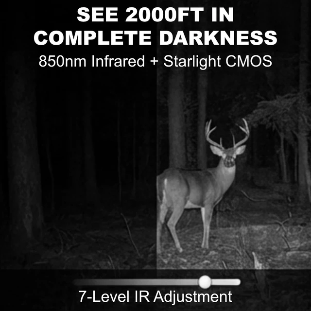 Alt view image 3 of 7 - 4K HD Digital Night Vision Binoculars for Adults, 8X Zoom 2000FT IR Viewing Range, 3-inch Screen Night Vision Goggles with External Flashlight for Camping & Outdoor Observation Black