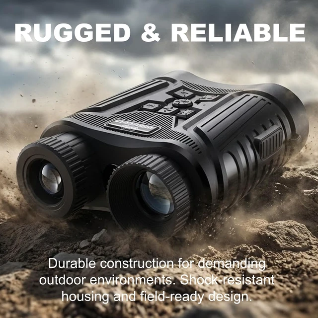 Alt view image 2 of 7 - 4K HD Digital Night Vision Binoculars for Adults, 8X Zoom 2000FT IR Viewing Range, 3-inch Screen Night Vision Goggles with External Flashlight for Camping & Outdoor Observation Black