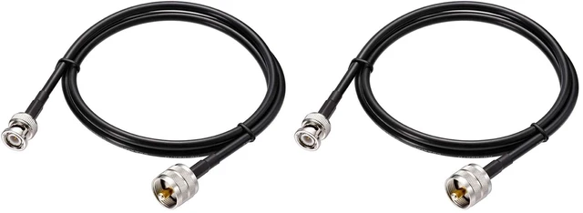 Main image of UHF PL259 Male to BNC Male Cable RG58 Coax 3 Feet for CB Radio, Ham & Amateur Radio, SWR Meter (Pack of 2)