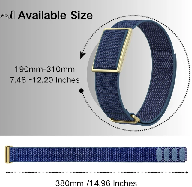 Alt view image 6 of 7 - Bicep Bands Compatible for Polar Loop (2025) / Visible Armband 2.0 Straps Nylon Hook & Loop Weave Breathable Replacement Sport Arm/Ankle Wristbands with Buckle-No Tracker