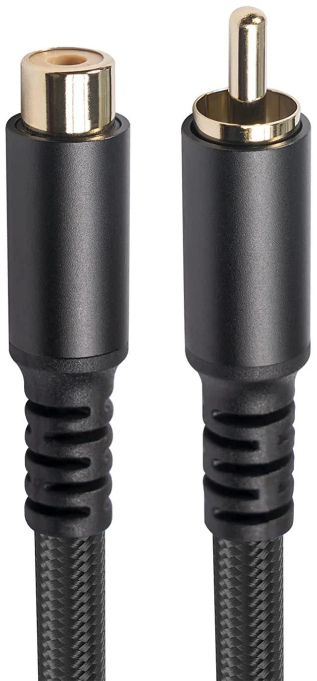 Alt view image 7 of 7 - RCA Extension Audio Cable Male to Famale, RCA Stereo Audio Cable Hi-Fi Sound Gold Plated Copper Shell Nylon-Braided (6 Feet /2 Pack)