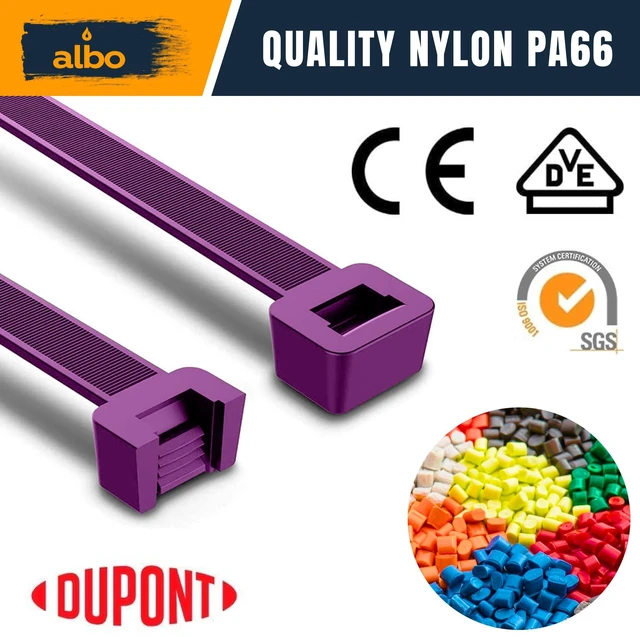 Alt view image 4 of 7 - 800 Pcs. Multicolor Zip Ties, 6 Inch, 40 lb Tensile Strength 8 Colors for Cable Identification and Crafts; UV-Resistant Nylon Cable Ties with Self-Locking Heads, 0.14 Inch Wide