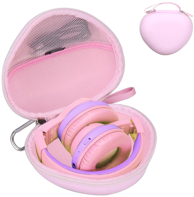 Main image of Kids Headphones Case Compatible with iClever BTH12 / HS19 / BTH26 Kids Bluetooth Headphones, Storage Hard Bag -Cloud Pink (Case Only)