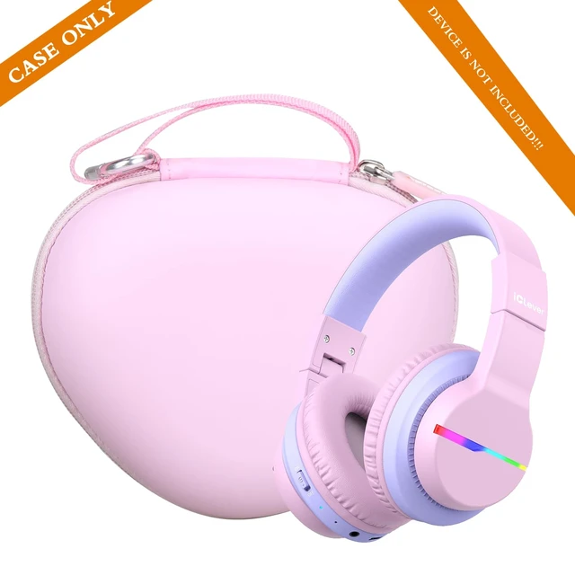 Alt view image 4 of 7 - Kids Headphones Case Compatible with iClever BTH12 / HS19 / BTH26 Kids Bluetooth Headphones, Storage Hard Bag -Cloud Pink (Case Only)