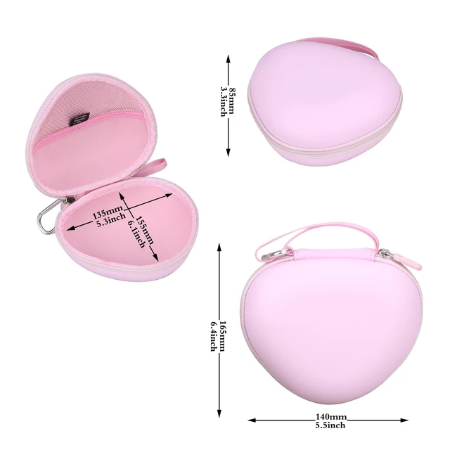 Alt view image 5 of 7 - Kids Headphones Case Compatible with iClever BTH12 / HS19 / BTH26 Kids Bluetooth Headphones, Storage Hard Bag -Cloud Pink (Case Only)