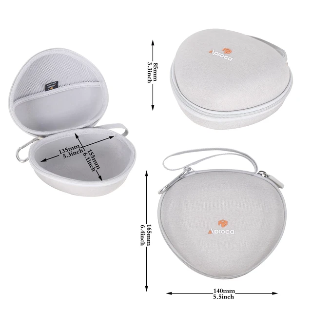 Alt view image 5 of 6 - Kids Headphones Case Compatible with iClever BTH12 / HS19 / BTH26 Kids Bluetooth Headphones, Storage Hard Bag -Grey (Case Only)