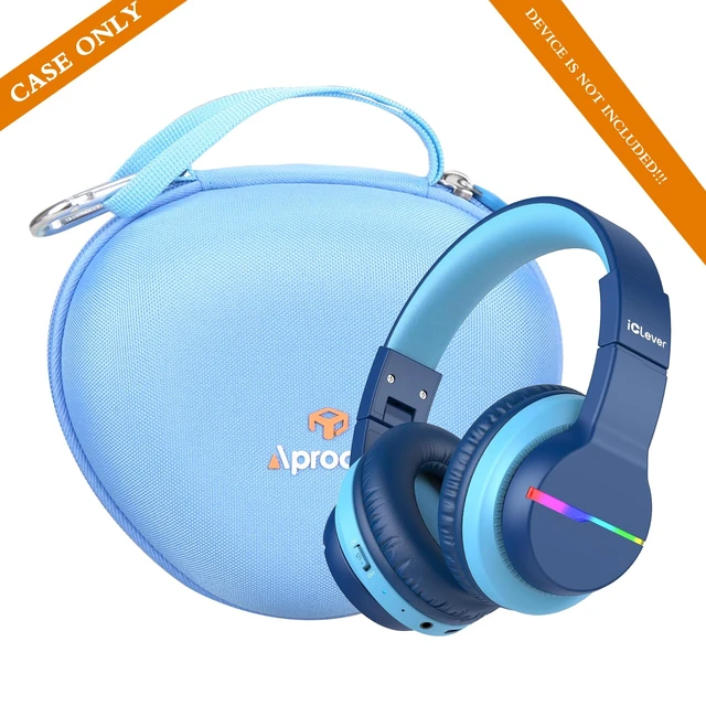 Alt view image 4 of 7 - Kids Headphones Case Compatible with iClever BTH12 / HS19 / BTH26 Kids Bluetooth Headphones, Storage Hard Bag -Sky Blue (Case Only)