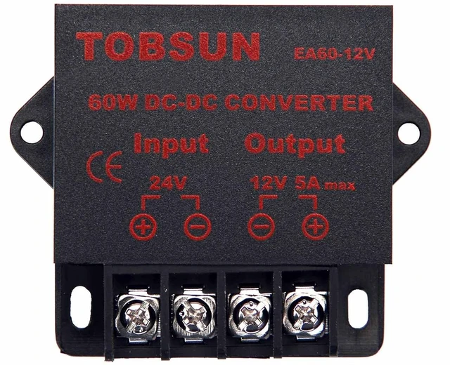 Main image of DC-DC Step Down Buck Converter Voltage Regulator Power Supply Transformer 24V to 12V 5A 60W, Waterproof Potting, Over 90% Efficiency, Automotive & LED Display Use