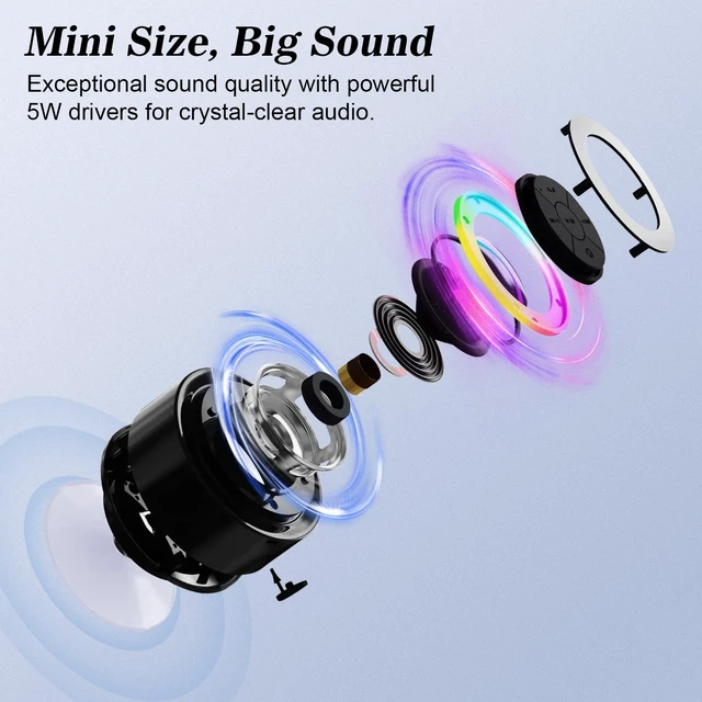 Alt view image 3 of 7 - Mini Bluetooth Shower Speaker with Suction Cup Wireless, IP67 Waterproof, Floating, Ideal Gifts for Men Women Kids
