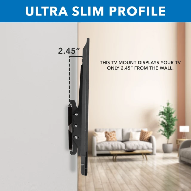 Alt view image 6 of 7 - Tilting TV Wall Mount, 37-80", 175 lbs Low-profile bracket with universal VESA 600x400mm, adjustable tilt reduces glare