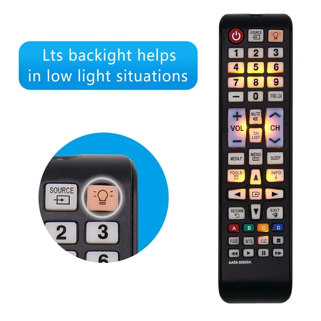 Alt view image 3 of 7 - Replacement for Backlit Samsung Remote Control for Smart TV,Compatible Sam Remote Control LCD LED Smart TV Remote,No Setup Required-Fit for Sam Universal Remote (Pack of 2)