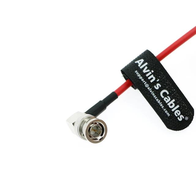 Alt view image 7 of 7 - 12G SDI Flexible Coaxial Cable BNC Male to Male Right Angle for RED Komodo Atomos Monitor 75 Ohm Shielded Cable for 4K Video Camera, Red