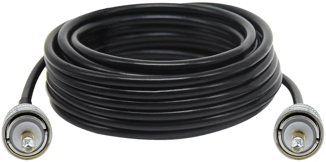 Main image of CB Coax Cable 18 Feet Solid Copper, UHF Male PL-259 to UHF Male PL-259 Low Loss, RG58 Coaxial Cable 50 Ohm Coax for CB Radio, Ham Radio, SWR Meter, Police Scanner, Antenna Tuner (18FT)