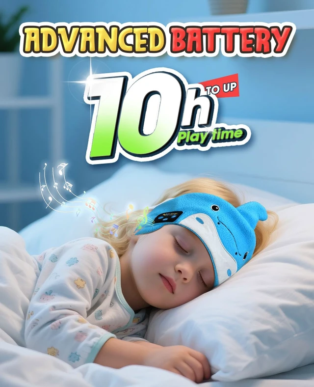 Alt view image 5 of 7 - Kids Headphones Headband Bluetooth-Toddler Wireless & Wired Headphones Headband - Comfortable Fit - Safe Volume Limited - Adjustable for Travel, Learning, Sleep and Entertainment