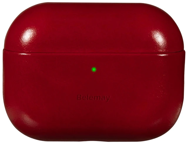Main image of Handcrafted Oil-Waxed Leather Case for AirPods Pro 3 Crimson Red Genuine Cowhide, Glossy Look, lively Character, Silky-Smooth Touch, Rich Patina, Compatible with MagSafe, Daily Carry Cover
