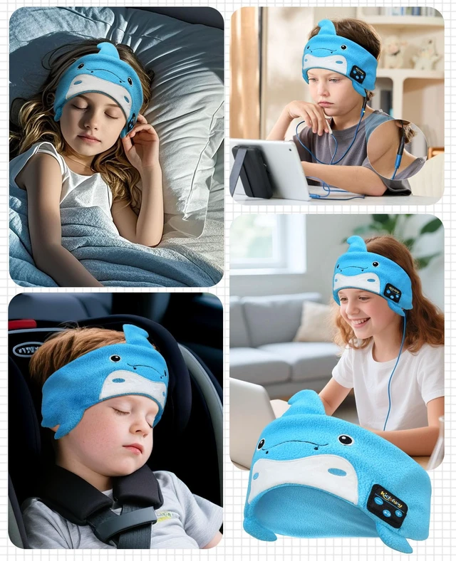 Alt view image 7 of 7 - Kids Headphones Headband Bluetooth-Toddler Wireless & Wired Headphones Headband - Comfortable Fit - Safe Volume Limited - Adjustable for Travel, Learning, Sleep and Entertainment