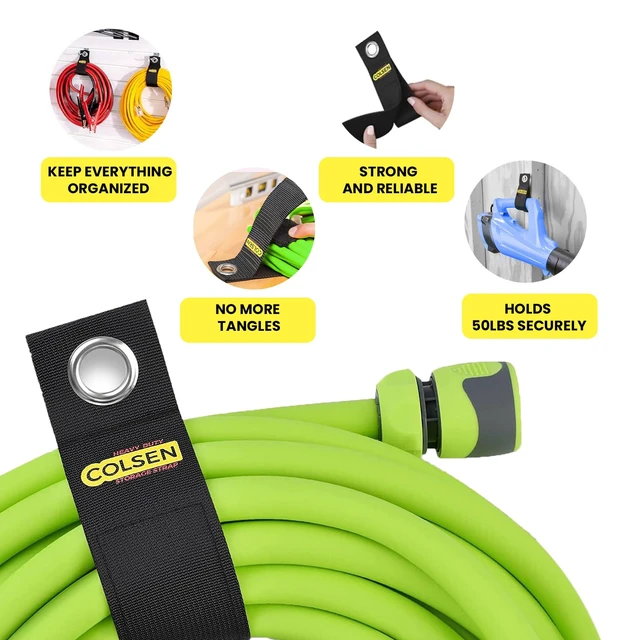 Alt view image 3 of 7 - 10 in Heavy-Duty Storage Straps for Cords & Hoses, 6 Pack Compact reusable straps organize smaller cords, hoses and tools with a strong hook-and-loop fastening system