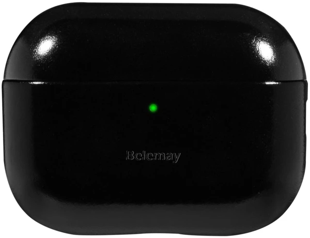 Main image of Handcrafted Oil-Waxed Leather Case for AirPods Pro 3 Obsidian Black Genuine Cowhide, Glossy Look, lively Character, Silky-Smooth Touch, Rich Patina, Compatible with MagSafe, Daily Carry Cover