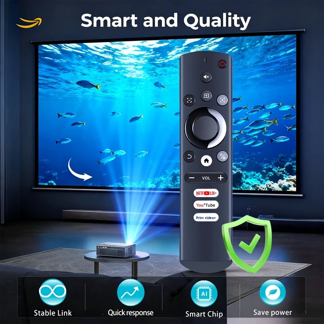 Alt view image 3 of 7 - Replacement for AURZEN/GooDee/NexiGo/iSinbox/VEGOOS Projector Remote for AURZEN Boom 3 F503, GooDee AC321 YG600-Movin, NexiGo PJ30 Ultra, iSinbox YG381,VEGOOS YG381 AC321,Vrbgify Smart Projector