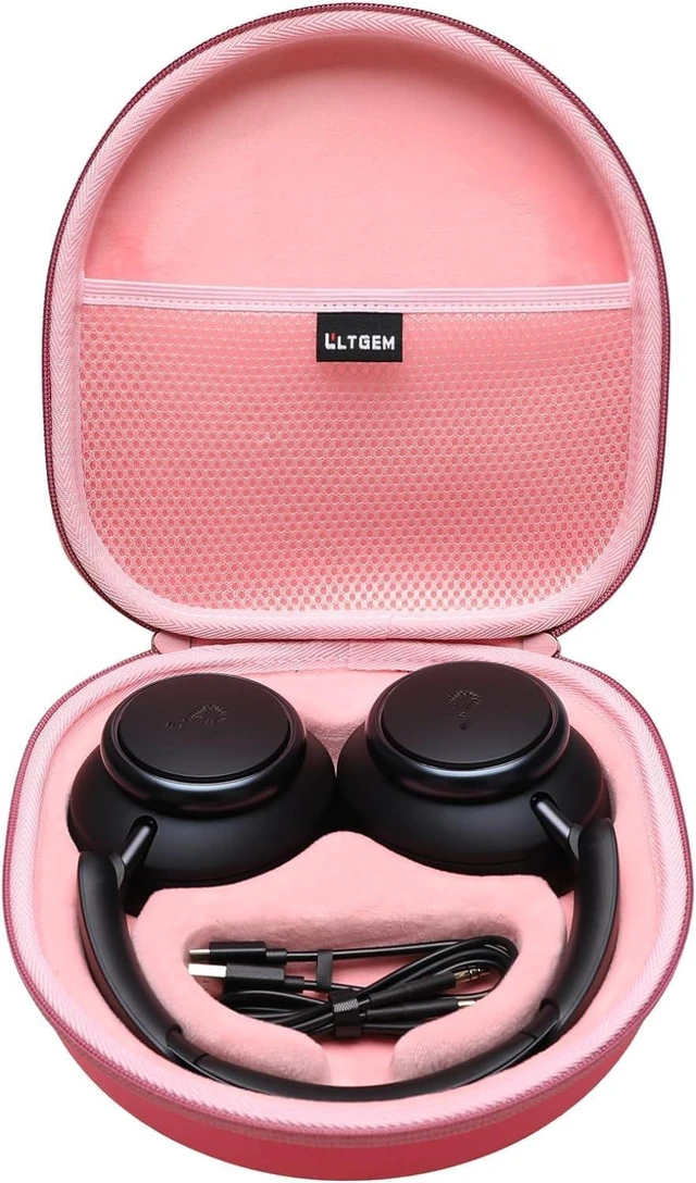 Main image of Hard Case for Anker Soundcore Q30/Q20i/Q45/Space One Pro Headphones, Pink Hard Eva Storage Protective Case for Anker Soundcore Q45/Q35/Q30/Q20/Q20i/Space One Pro Over-Ear Headphones, Case Only