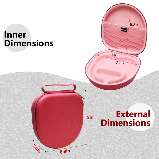 Alt view image 2 of 7 - Hard Case for Anker Soundcore Q30/Q20i/Q45/Space One Pro Headphones, Pink Hard Eva Storage Protective Case for Anker Soundcore Q45/Q35/Q30/Q20/Q20i/Space One Pro Over-Ear Headphones, Case Only