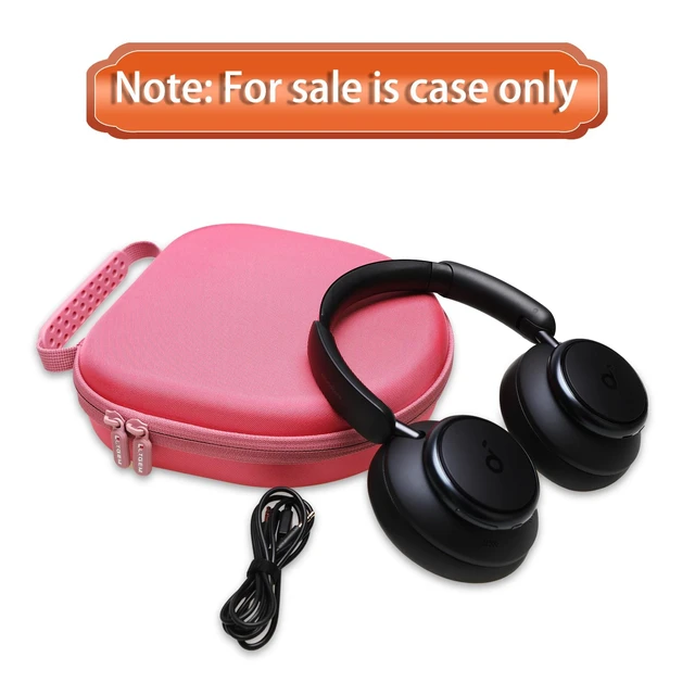 Alt view image 6 of 7 - Hard Case for Anker Soundcore Q30/Q20i/Q45/Space One Pro Headphones, Pink Hard Eva Storage Protective Case for Anker Soundcore Q45/Q35/Q30/Q20/Q20i/Space One Pro Over-Ear Headphones, Case Only