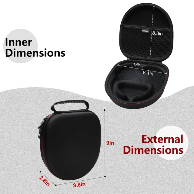 Alt view image 2 of 7 - Hard Case for Anker Soundcore Q30/Q20i/Q45/Space One Pro Headphones, Black Hard Eva Storage Protective Case for Anker Soundcore Q45/Q35/Q30/Q20/Q20i/Space One Pro Over-Ear Headphones, Case Only
