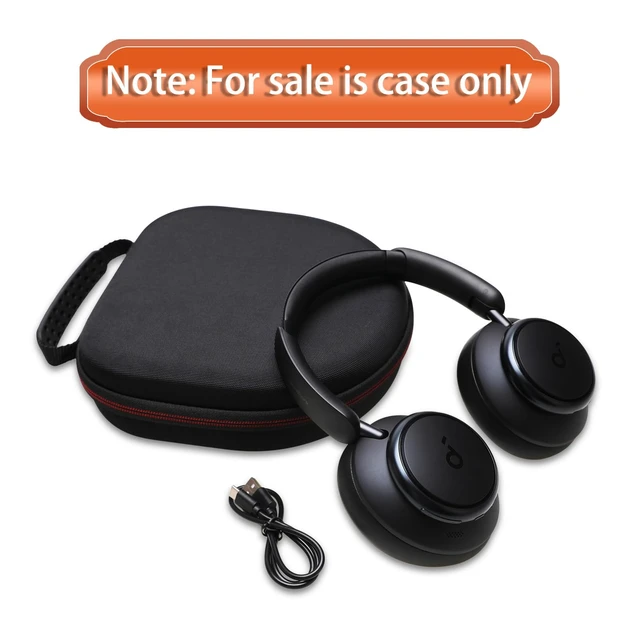 Alt view image 6 of 7 - Hard Case for Anker Soundcore Q30/Q20i/Q45/Space One Pro Headphones, Black Hard Eva Storage Protective Case for Anker Soundcore Q45/Q35/Q30/Q20/Q20i/Space One Pro Over-Ear Headphones, Case Only