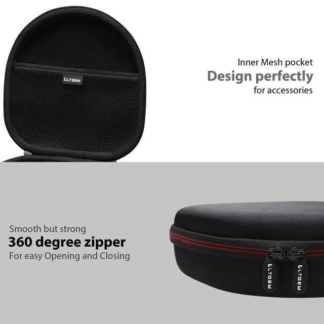 Alt view image 7 of 7 - Hard Case for Anker Soundcore Q30/Q20i/Q45/Space One Pro Headphones, Black Hard Eva Storage Protective Case for Anker Soundcore Q45/Q35/Q30/Q20/Q20i/Space One Pro Over-Ear Headphones, Case Only