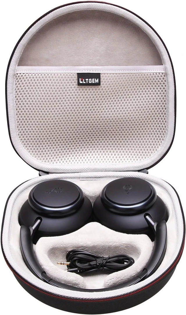 Main image of Hard Case for Anker Q30/Q20i/Q45/Space One Pro Headphones, Black+Grey Hard Eva Storage Protective Case for Anker Soundcore Q45/Q35/Q30/Q20/Q20i/Space One Pro Over-Ear Headphone, Case Only