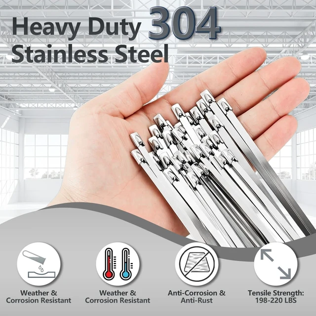 Alt view image 2 of 7 - Stainless Steel Cable Tie Gun Kit,Metal Zip Tie Tool with (100 Each of 6,8,12 Inch) Adjustable Fastening Cutting Tie Tool Sets,Adjustable Tension Fastening/Cutting Tool (200LBS) for Industrial/Fence