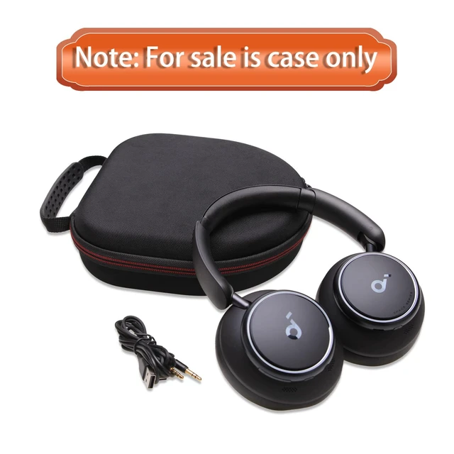 Alt view image 7 of 7 - Hard Case for Anker Q30/Q20i/Q45/Space One Pro Headphones, Black+Grey Hard Eva Storage Protective Case for Anker Soundcore Q45/Q35/Q30/Q20/Q20i/Space One Pro Over-Ear Headphone, Case Only