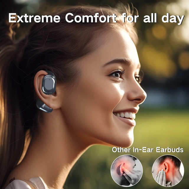 Alt view image 2 of 6 - Open-Ear earhooks, All-Day Comfort, 28H Battery with prolonged Wearing, IPX5 Waterproof, Compatible with Different Bluetooth Devices-Black