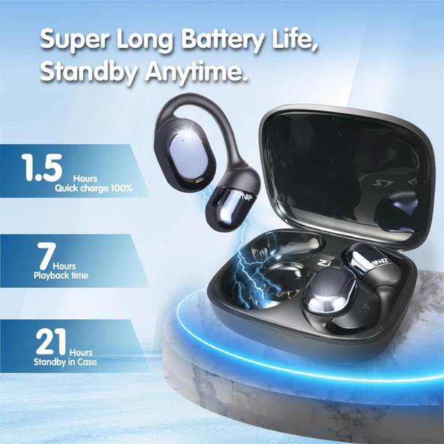 Alt view image 5 of 6 - Open-Ear earhooks, All-Day Comfort, 28H Battery with prolonged Wearing, IPX5 Waterproof, Compatible with Different Bluetooth Devices-Black