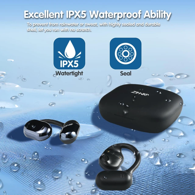 Alt view image 6 of 6 - Open-Ear earhooks, All-Day Comfort, 28H Battery with prolonged Wearing, IPX5 Waterproof, Compatible with Different Bluetooth Devices-Black