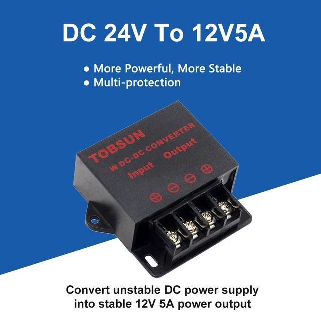 Alt view image 6 of 7 - DC-DC Step Down Buck Converter Voltage Regulator Power Supply Transformer 24V to 12V 5A 60W, Waterproof Potting, Over 90% Efficiency, Automotive & LED Display Use