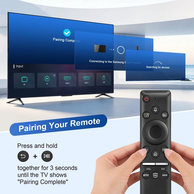 Alt view image 4 of 7 - Replacement TV Remote Voice Control for Samsung Smart TV Voice Search, IR, Shortcut Keys, 2019-2026 Models