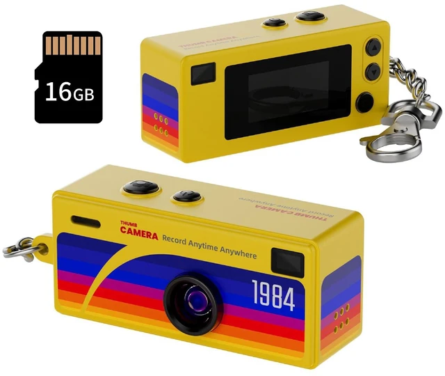 Main image of Mini Keychain Digital Camera, 1080P HD Video Recorder, Mirco Thumb Camera, Digicam,Video Recording,Bag Charm for Vlog Kids Adult Students (Yellow)