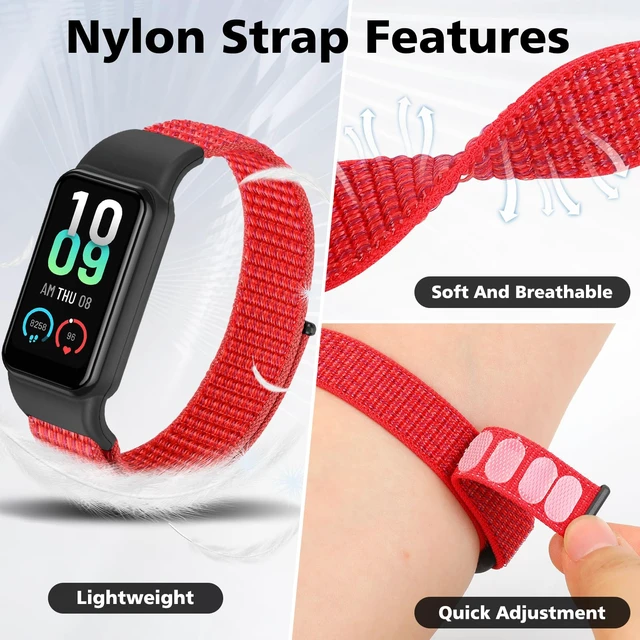 Alt view image 3 of 7 - Solo Loop Nylon Bands Compatible with Amazfit Band 7 Straps,Soft Breathable Comfortable Adjustable Colorful Sports Replacement Wristband for Amazfit Band 7 for Men Women