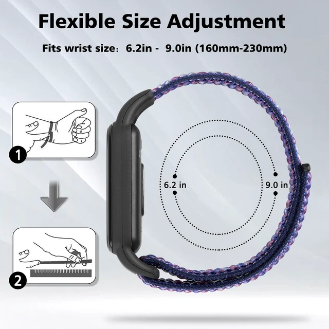Alt view image 2 of 7 - Solo Loop Nylon Bands Compatible with Amazfit Band 7 Straps,Soft Breathable Comfortable Adjustable Colorful Sports Replacement Wristband for Amazfit Band 7 for Men Women