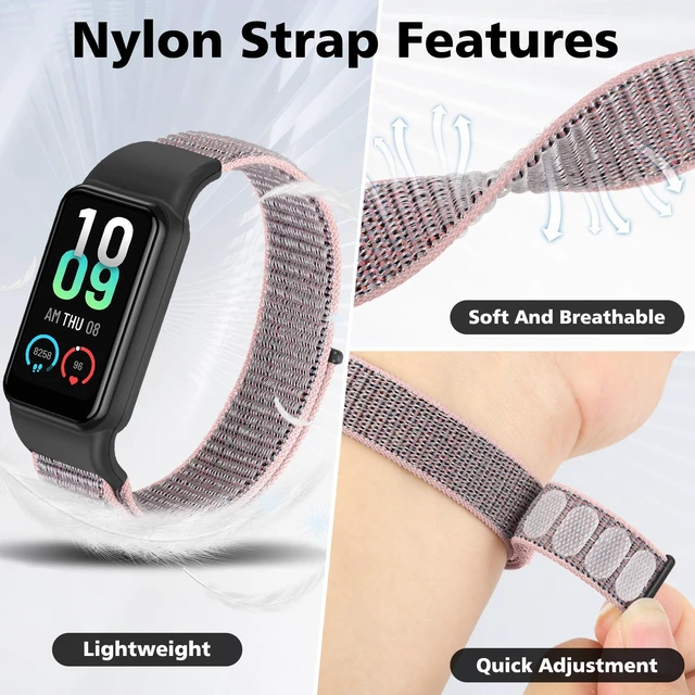 Alt view image 3 of 7 - Solo Loop Nylon Bands Compatible with Amazfit Band 7 Straps,Soft Breathable Comfortable Adjustable Colorful Sports Replacement Wristband for Amazfit Band 7 for Men Women