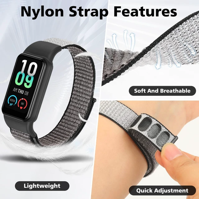 Alt view image 3 of 7 - Solo Loop Nylon Bands Compatible with Amazfit Band 7 Straps,Soft Breathable Comfortable Adjustable Colorful Sports Replacement Wristband for Amazfit Band 7 for Men Women