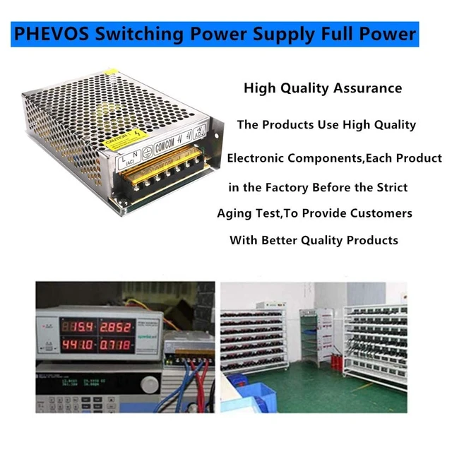 Alt view image 5 of 7 - AC 110V/220V to DC 12V 20A 250W Universal Regulated Switching Power Supply Transformer Adapter LED Driver for CCTV Camera System, Radio,LED Strip,Pixel Lights,Raspberry PI Models