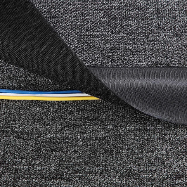Alt view image 7 of 7 - 4 Pack 10 ft x 3 Inch Cable Floor Strip Cable Cover Cords Carpet Protector Management Hook and Loop Tape for Wires on Floor Cords and Prevent a Trip Hazard (Black)