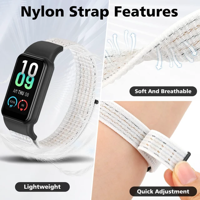 Alt view image 3 of 7 - Solo Loop Nylon Bands Compatible with Amazfit Band 7 Straps,Soft Breathable Comfortable Adjustable Colorful Sports Replacement Wristband for Amazfit Band 7 for Men Women