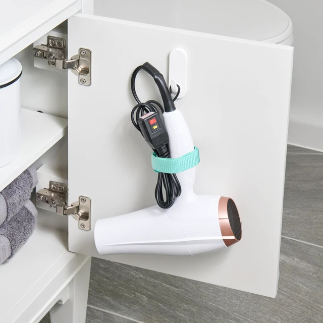 Alt view image 4 of 6 - Cinch Straps - 12" (6-Pack) Turquoise Reusable Cable Organizer and Home Office Organizer Cord Wraps for Appliances