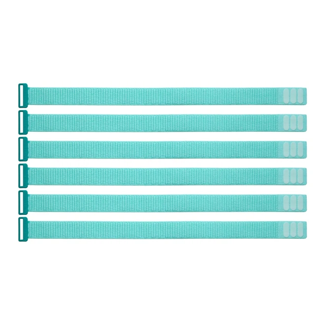 Alt view image 6 of 6 - Cinch Straps - 12" (6-Pack) Turquoise Reusable Cable Organizer and Home Office Organizer Cord Wraps for Appliances